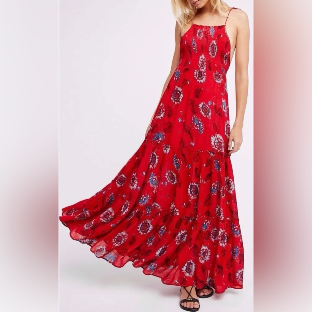 Intimately Free People Garden Party Maxi Dress in Red Combo